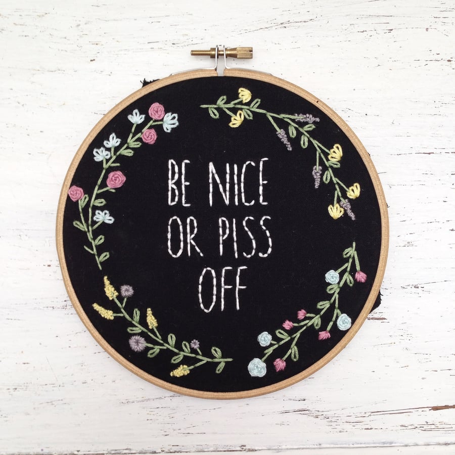 Image of Be nice hoop