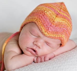 Image of CUSTOM ORDER: newborn silk pilot cap in SUNSET ORANGE