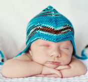 Image of CUSTOM ORDER: newborn silk pilot cap in GLACIER BLUE