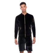 Image of Velour Bomber Jacket - Black