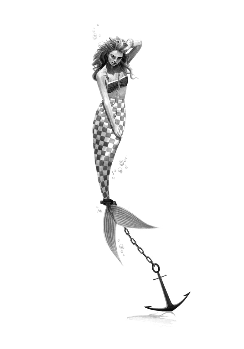 Image of Anchored Mermaid (Checkers)