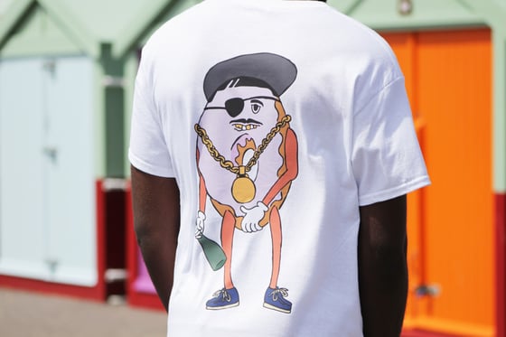 Image of DONUTS CHARACTER TEE - SLICK ON WHITE 