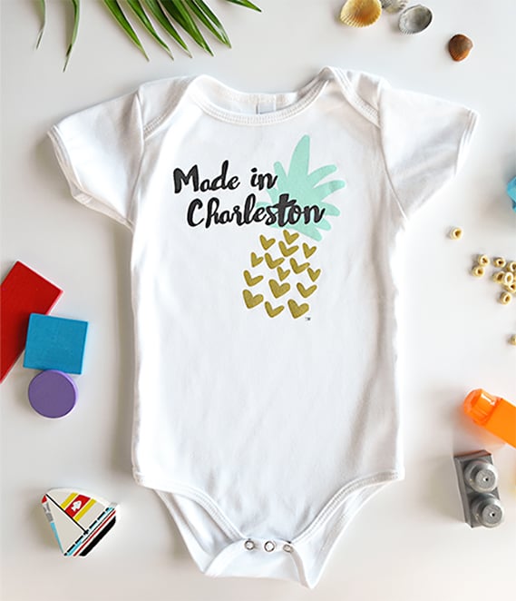Image of Made in Charleston Baby One Piece in White