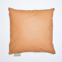 Image 1 of Leather Tab Cushion Cover - Tan Square