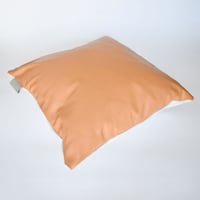 Image 2 of Leather Tab Cushion Cover - Tan Square
