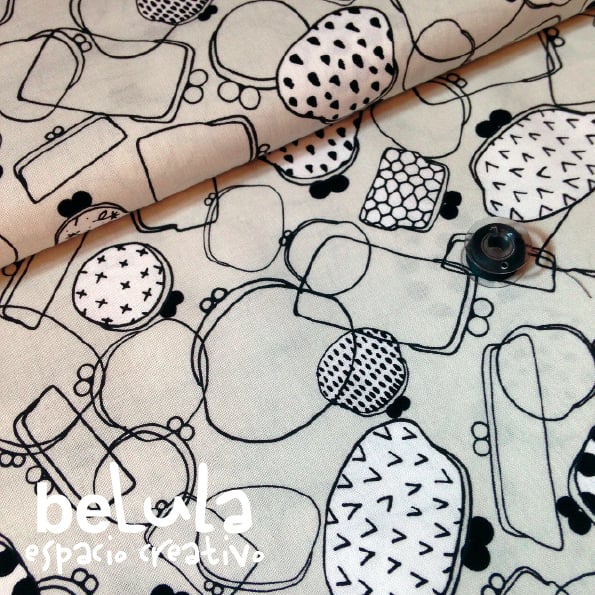 Image of Tela algodón patchwork: Monederos B&W Cotton and Steel