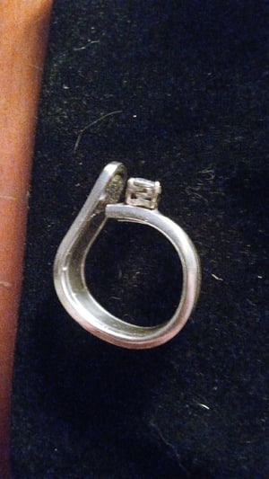 Image of Sterling silver and Sapphire spoon ring