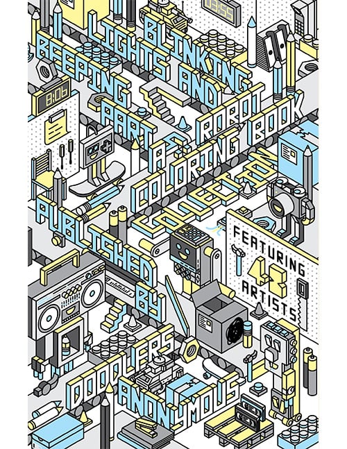 Image of Blinking Lights and Beeping Parts: A Robot Coloring Book Collection (mini coloring book)