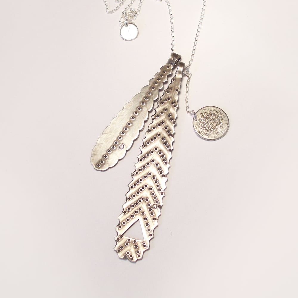 Image of LEAF NECKLACE: LEAF LITTER (STERLING SILVER, HAND CUT)