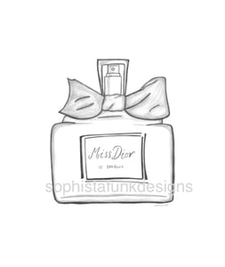 Image of A4 Bow perfume bottle sketch