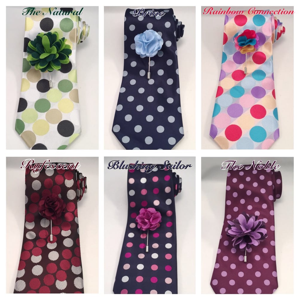 Image of Silk Polka Dot Tie Sets