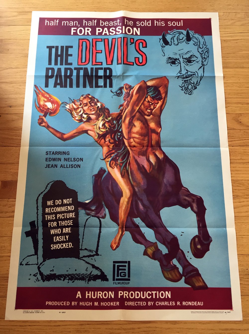 1961 THE DEVIL'S PARTNER Original U.S. One Sheet Movie Poster