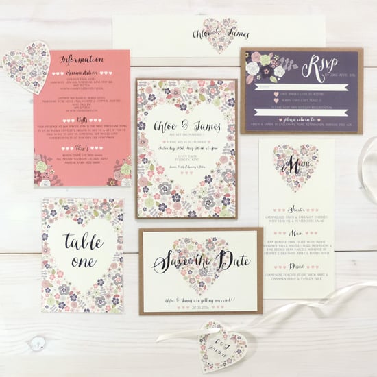 Image of Love Heart Bespoke Wedding Information Card