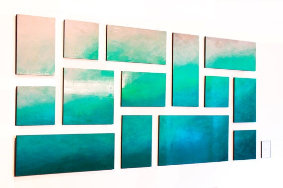 Image of 'ETHEREAL SEA' | Ombre Wall Art | Abstract Painting | Blue Wall Art | Original Painting for Sale