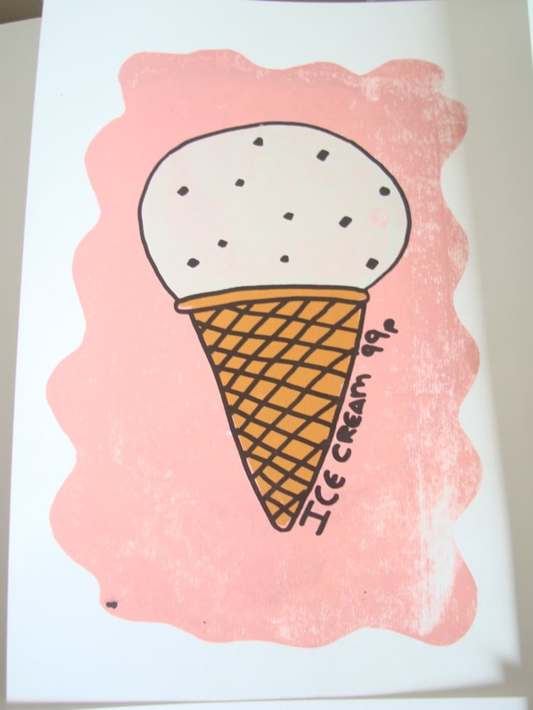 Image of Summer Ice Cream Screenprint A4 Limited Edition