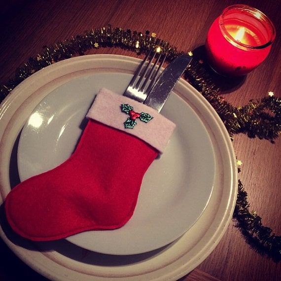 Image of THREE Hand made stocking cutlery holders