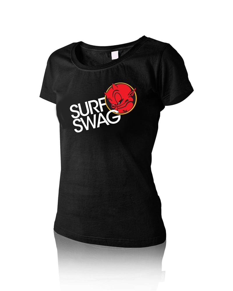 Image of Women's "Surf Swag" Baby Doll Tee Black