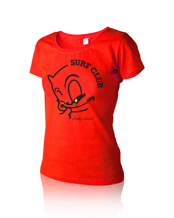Image of Women's "Wink" Baby Doll Tee Red