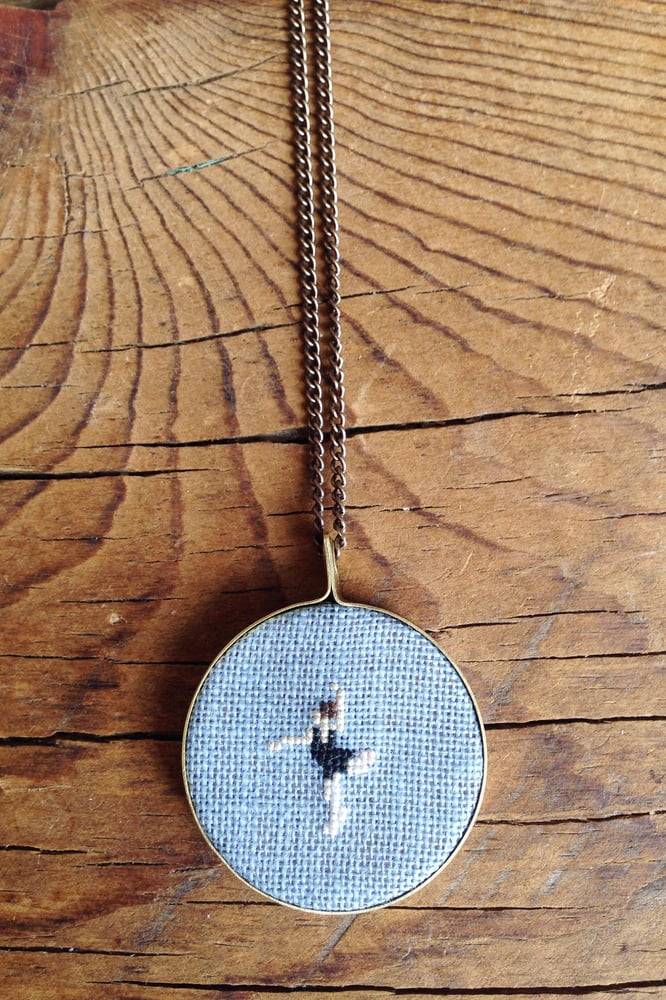 Image of Dancer Cross Stitched Pendant