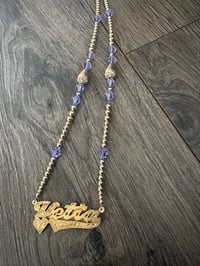 Image 1 of nameplate beaded necklace 