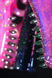 Image 3 of Fully crushed opal telamagenta Tyrannosaurus Flex pendant.