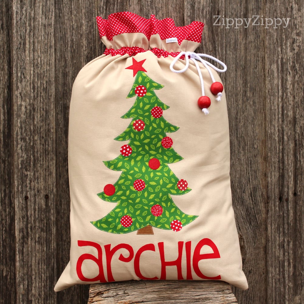 Image of Linen Santa Sack (3 letters)