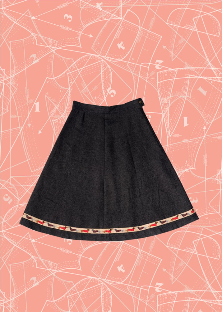 Image of Rambler Skirt: Dachshunds & Denim