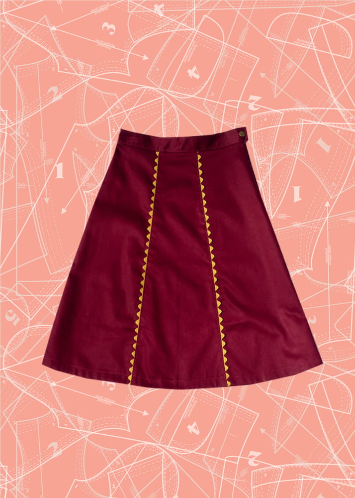 Image of Gingerbread Skirt: Burgundy Twill