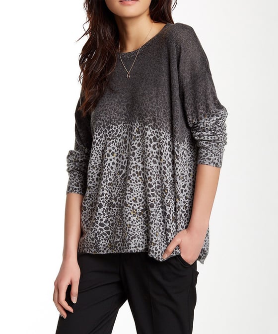 Image of Gray Cheetah Ombré Pullover Sweater