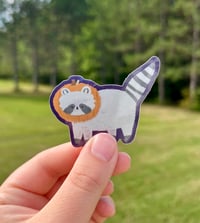 Raccoon With Pumpkin Hat Sticker