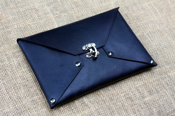 Image of Envelope Clutch in Hand-Dyed Vegtan