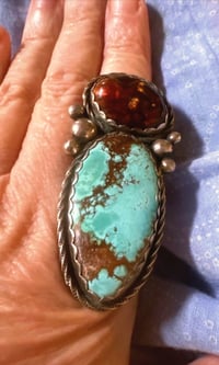 Image 7 of Fire 🔥 agate and Royston statement ring 
