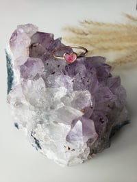 Image 1 of Tiny Flower Heart Ring 