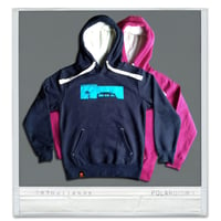 Image 1 of Unisex - Campervan hoodie (navy, pink)