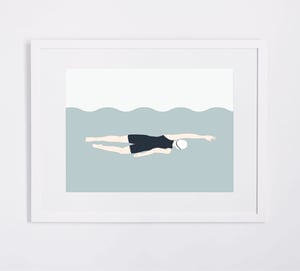 Image of Swimmer print (pink or dark-blue)