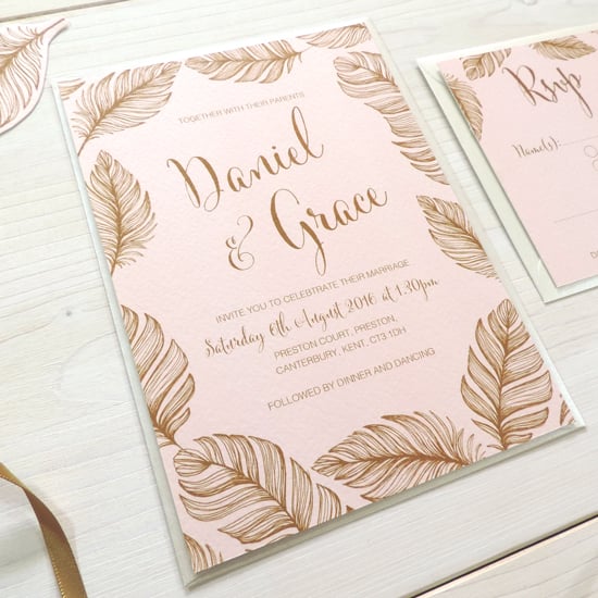 Image of Tickled Pink Bespoke Wedding Invitation and RSVP Bundle