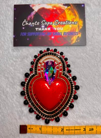 Image 8 of Hand Polished Red Heart Beaded Popsocket 