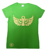 Image of Ankh & Wings (Green & Gold)