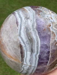 Image 8 of Large Amethyst With Mexican Lace Agate Sphere Statement Piece #449
