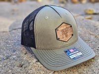 Image 3 of North Stars Wood Veneer Leather Patch Hat R112