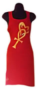 Image of Ankh & Heart Dress (Red & Gold)