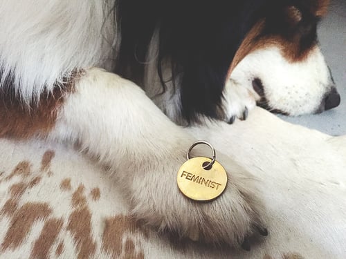 Image of FEMINIST Brass Pet Tag
