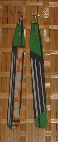 Image 3 of Long Drop Ankara Earrings