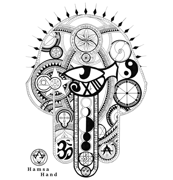 Image of Hamsa Hand A3 Print