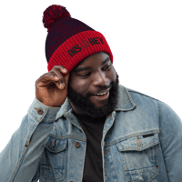 Image 1 of EMBROIDERED POM-POM BEANIE