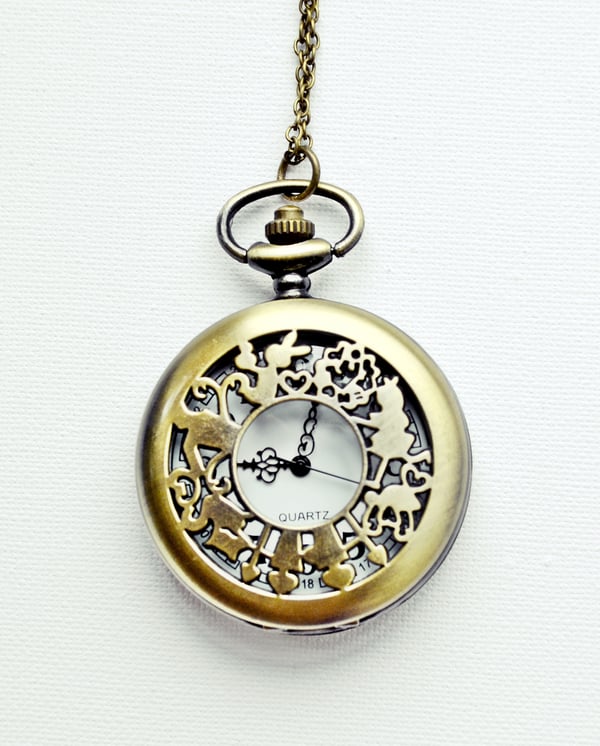 Image of 'Down the Rabbit Hole' Pocket Watch Necklace