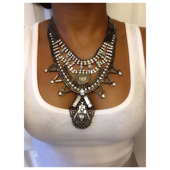 Image of Rhinestone Rope Statement Necklace