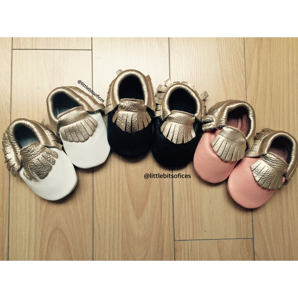 Image of Gold fringe moccs