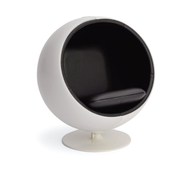 Image of Designer Chairs Miniature – Ball Chair White/black by Eero Aarnio