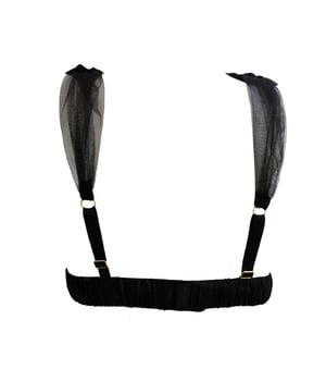 Image of BELLE Black Grecian Tulle Bra & silk Bow ties